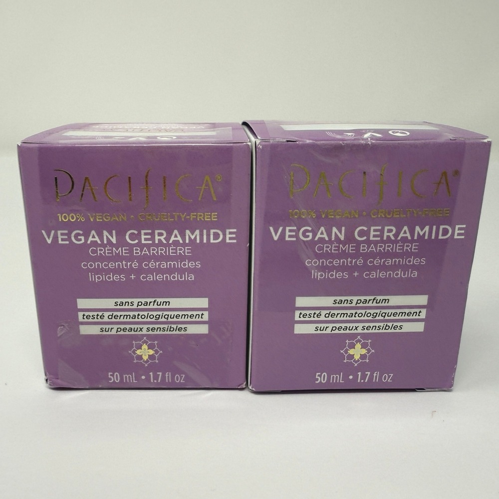 Pacifica Vegan Ceramide Barrier Cream Concentrated Lipids Calendula 1.7 floz 2pk